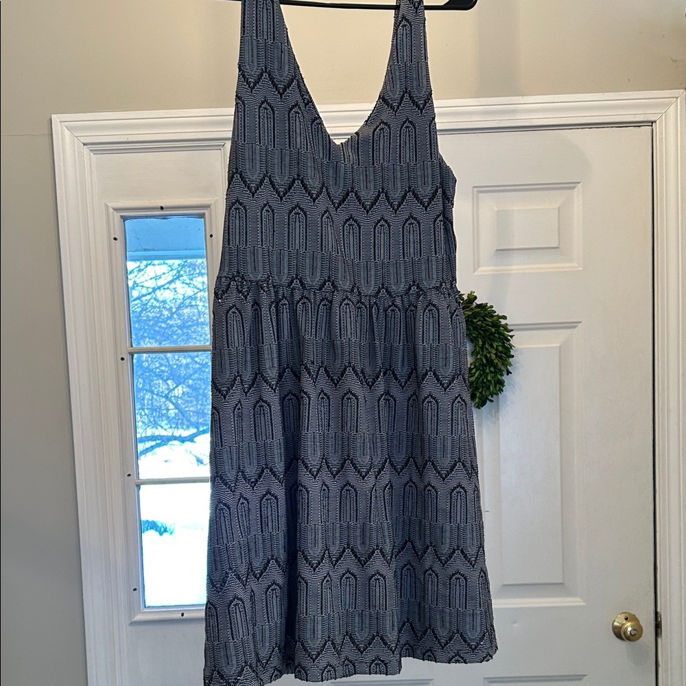 Lucky Brand Navy Geometric Backless Dress